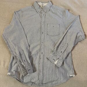 Trovata grey/white stripe Oxford cloth button-down shirt (size S)